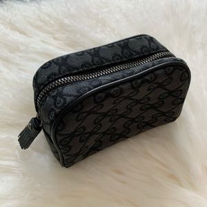 Anya Hindmarch black monogram cosmetic bag